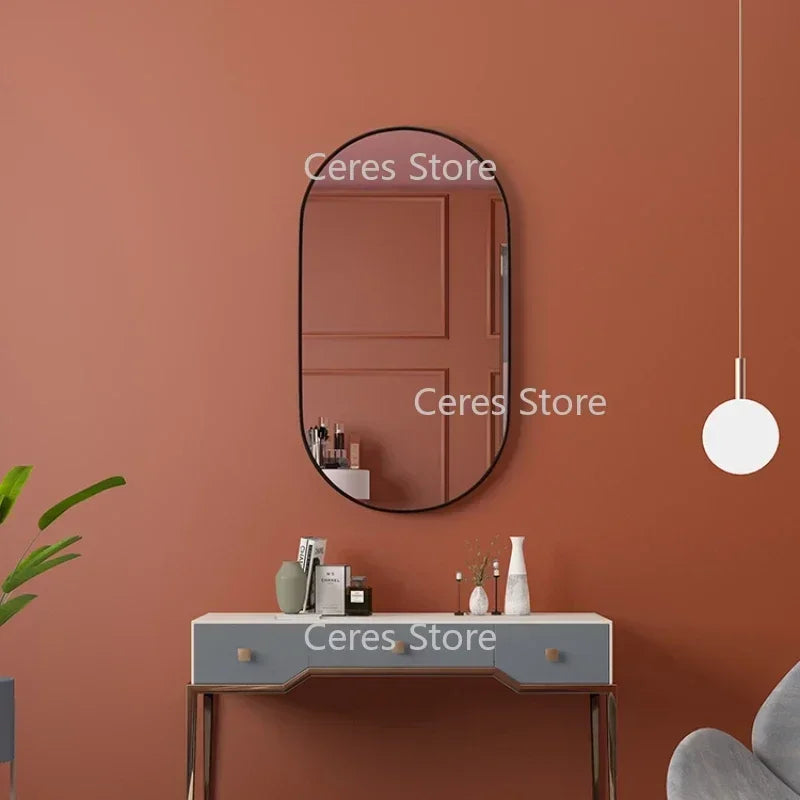 miroir décoratif suspendu pour salle de bain et maquillage - vue 4 sur 8