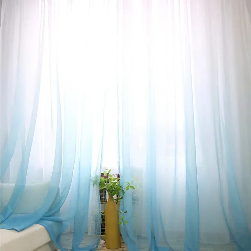 Voilage tulle dégradé moderne léger pour salon chambre