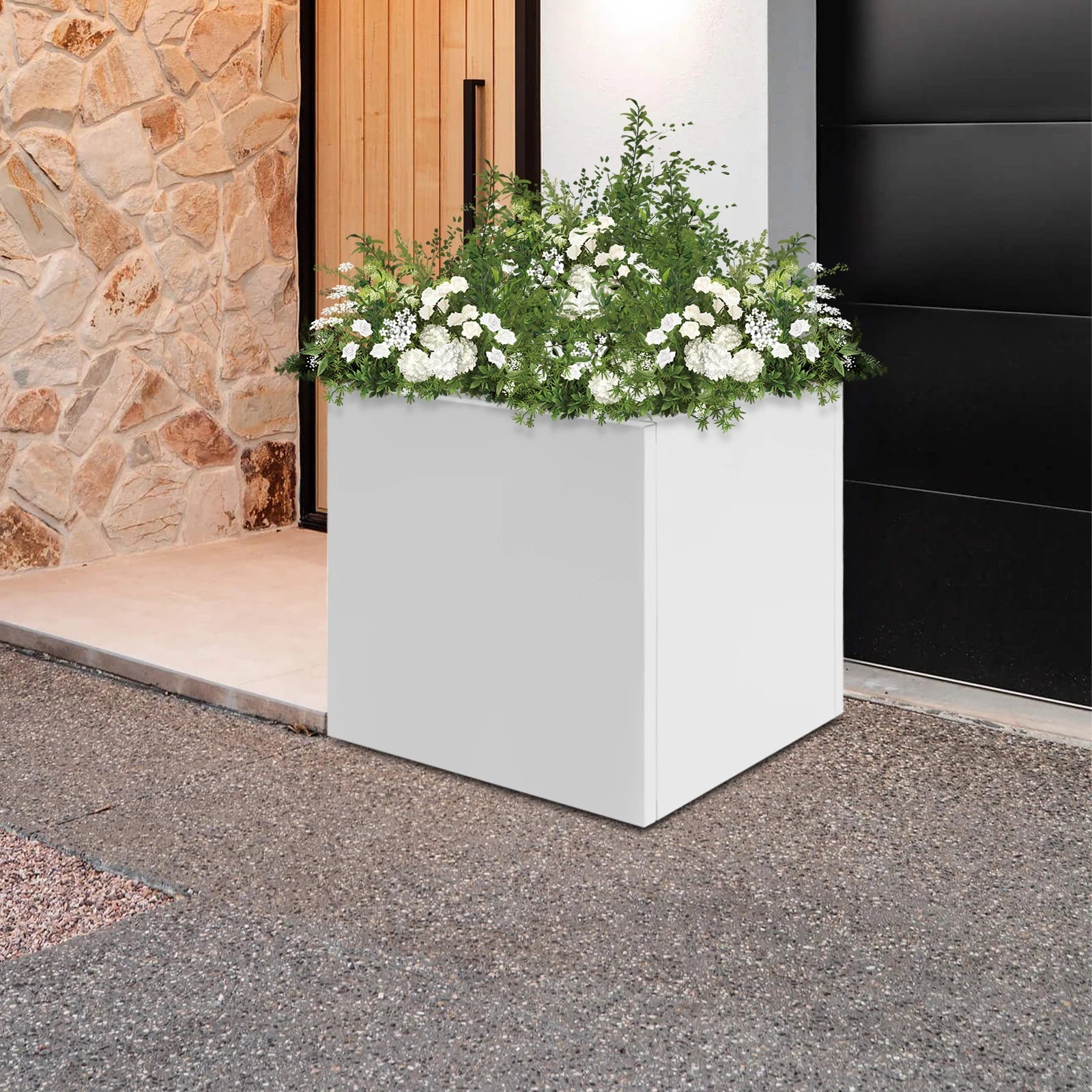 jardinière carrée en métal pour plantes intérieures et extérieures - vue 8 sur 7