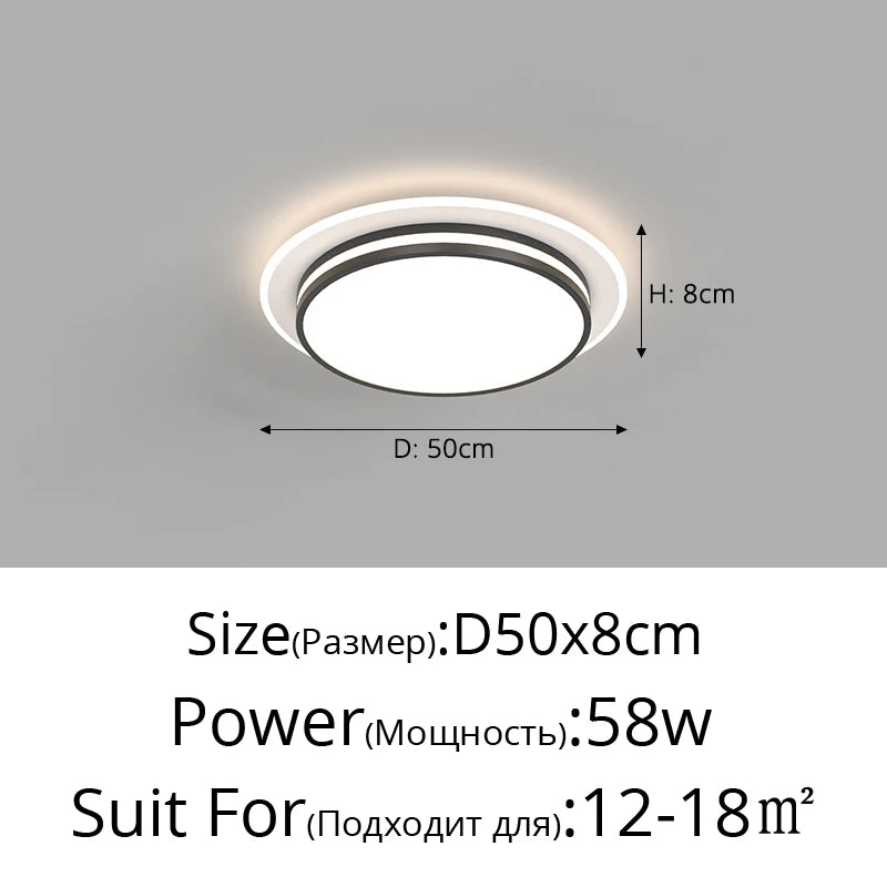 Modern minimalist LED ceiling light for creative decor - vue 12 sur 15