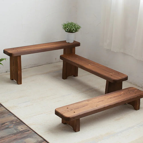 Wood Change Shoe Stool – Outdoor Courtyard Long Bench, Kitchen Dining Stool, Hallway Furniture for Home, Entryway Shoe Bench - vue 3 sur 6