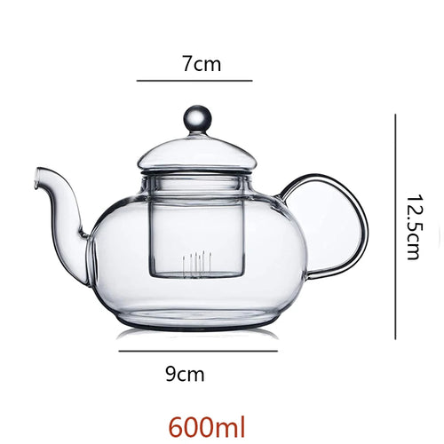 Théière verre résistant chaleur avec infuseur intégré