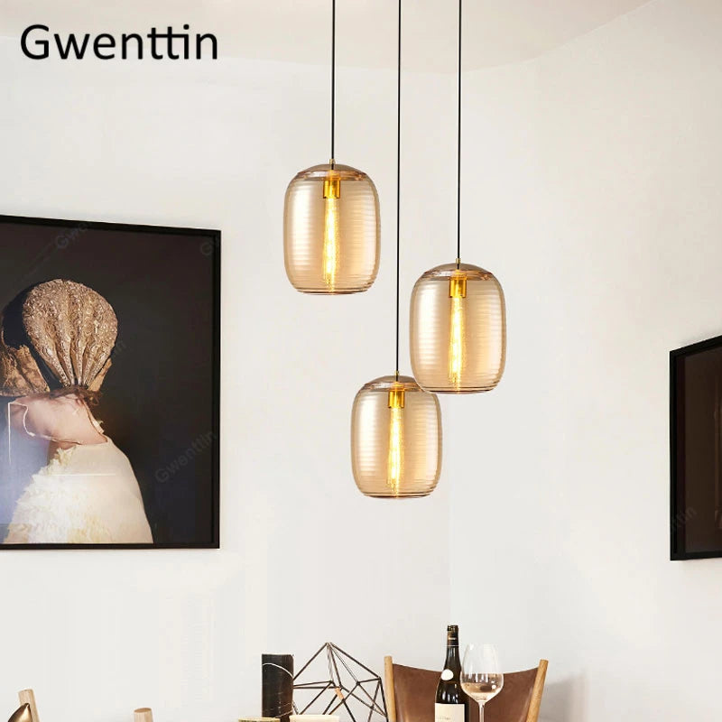suspension en verre teinté pour une décoration moderne intérieure - vue 6 sur 8