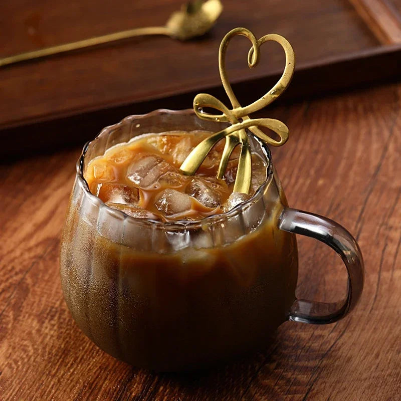 Tasse café verre borosilicate rayures 400 ml