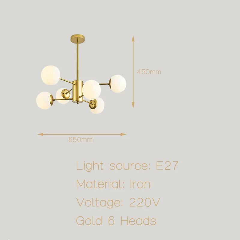 Moderne Simple suspension LED lumière fer lustre chambre salon salle à manger éclairage à la maison noir/or E27 220V plafonnier - vue 12 sur 20