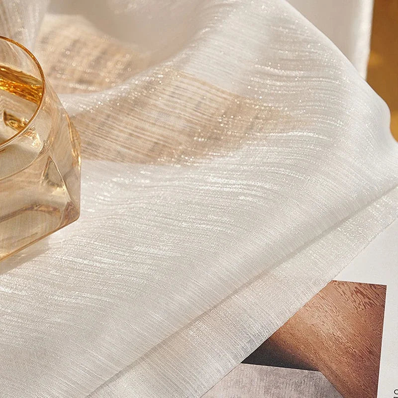 Voilage tulle scintillant moderne pour salon chambre fenêtre - vue 8 sur 8