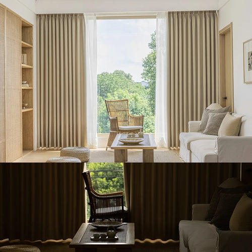 Rideau moderne plissé occultant luxe pour salon chambre