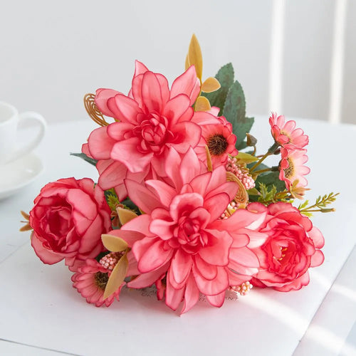 fleur artificielle dahlia rose marguerite pour décoration fête mariage - vue 9 sur 13