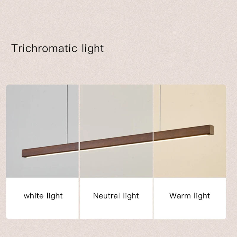 suspension moderne à led en bois avec télécommande pour table et bar - vue 7 sur 8
