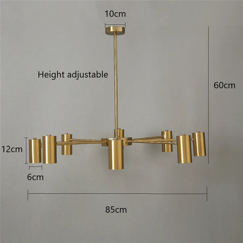 Modern adjustable nordic minimalist multi-head creative chandelier