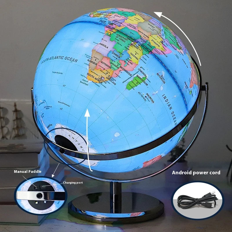 globe terrestre lumineux avec base rotative pour la rentrée scolaire - vue 3 sur 18