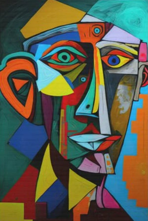 peinture abstraite cubiste style picasso pour décoration murale