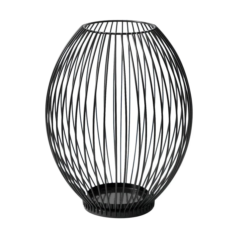 European Metal Lantern Candlestick,Arts and crafts ornaments,Gold Black Candle Holder,Home Decoration - vue 5 sur 11