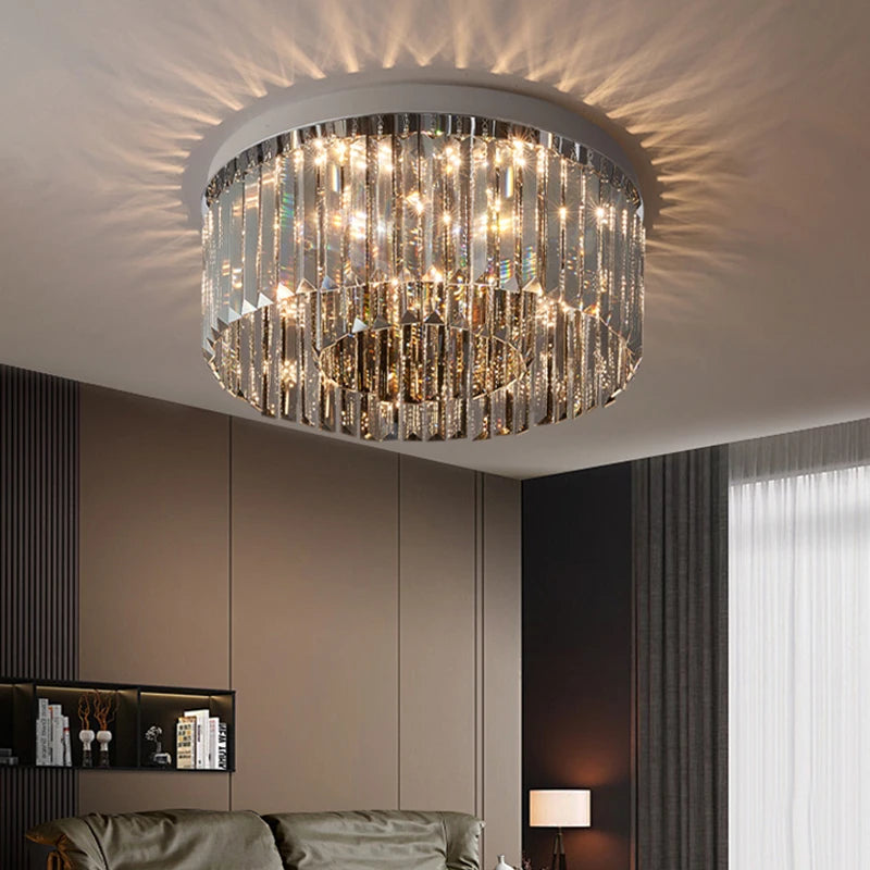 plafonnier en cristal design haut de gamme pour intérieur élégant - vue 7 sur 9