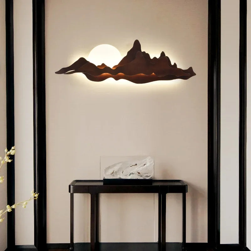 Applique murale créative Zen rétro thé en bois massif - vue 5 sur 6