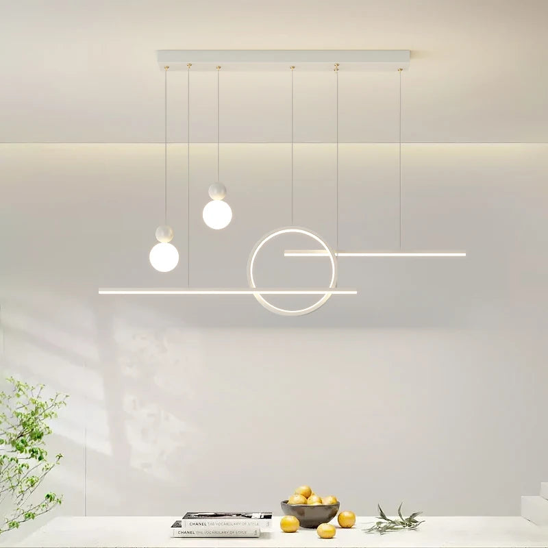 lustre style nordique moderne simple décoration crème millet - vue 4 sur 11