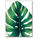 Watercolor painting of tropical plant pictures, full drill embroidery mosaic, Palm banana green leaves Art, 4 PCs