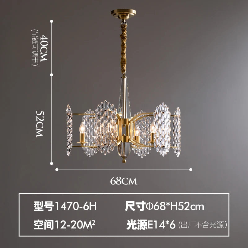 lustre moderne à led en cristal pour décoration nordique - vue 8 sur 10