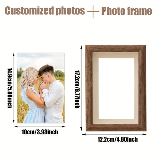 Personalized wooden photo frames, custom photo frame ornaments, simple holiday gifts indoors, commemorate precious memories - vue 3 sur 12