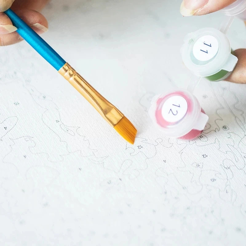 peinture moderne par numéros fleurs pour adultes décoratif