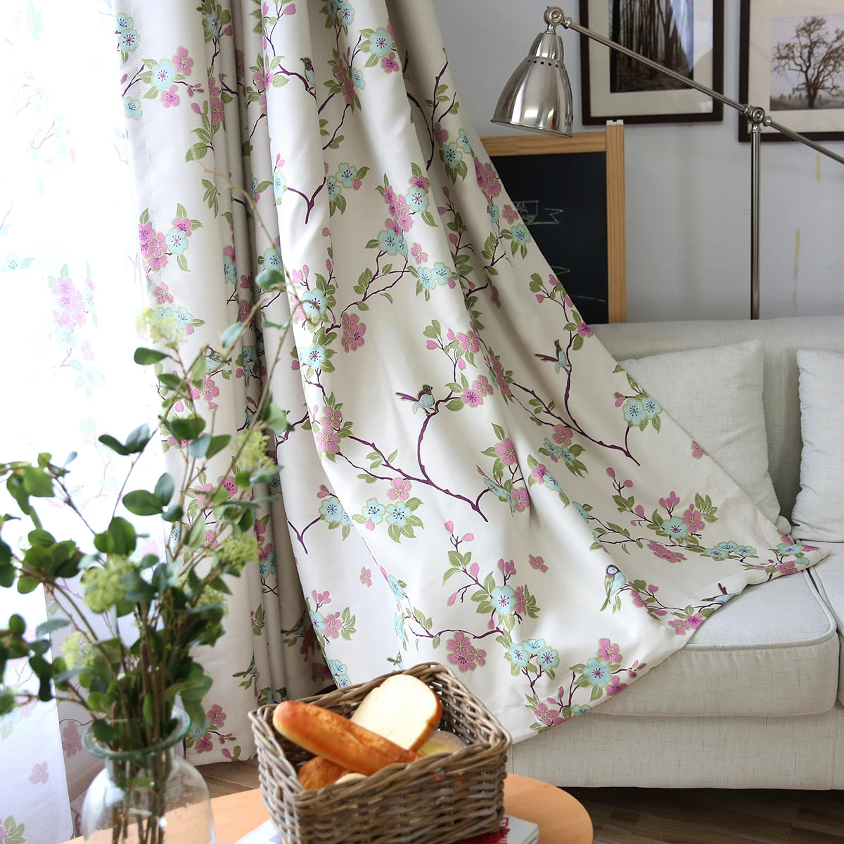 Rideau moderne floral occultant pour salon chambre fenêtre - vue 9 sur 9