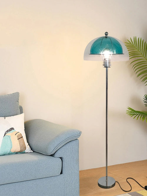 lampadaire led rétro en acrylique avec abat-jour coloré nordique