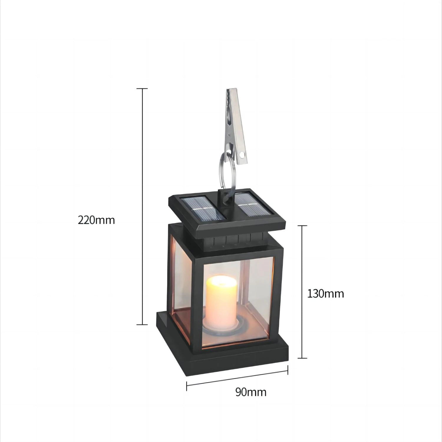 Lampe solaire bougie lanterne jardin étanche noël - vue 6 sur 7