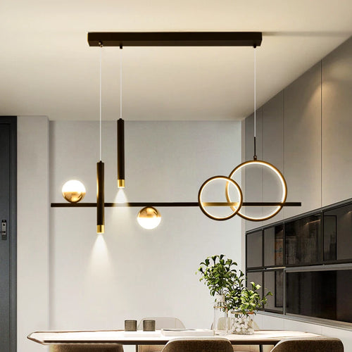 lustre linéaire nordique éclairage esthétique pour décoration intérieure - vue 9 sur 8
