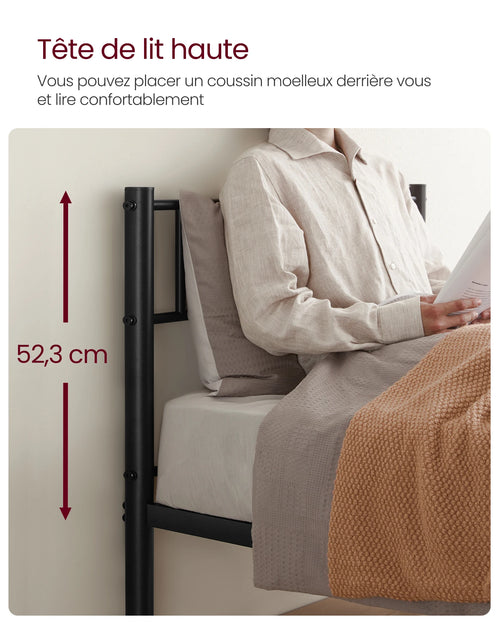 VASAGLE Single Bed Frame, Metal Bed Frame, Fits 90 x 190 cm Mattress, Easy Assembly, for Small Spaces, Guest Room - vue 5 sur 8