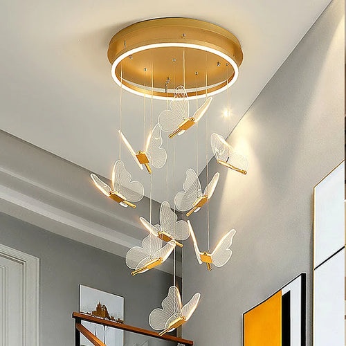 Suspension LED papillon au design nordique 90/220V - vue 2 sur 9