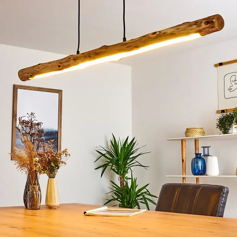 suspension en bois minimaliste style japonais pour décoration intérieure