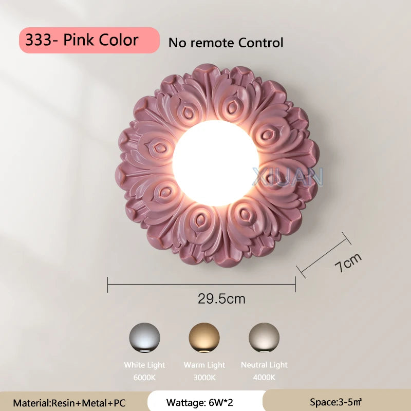 Vintage peacock tail wall light for interior decoration