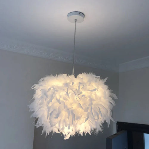 Suspension moderne en plumes E27 - vue 3 sur 5
