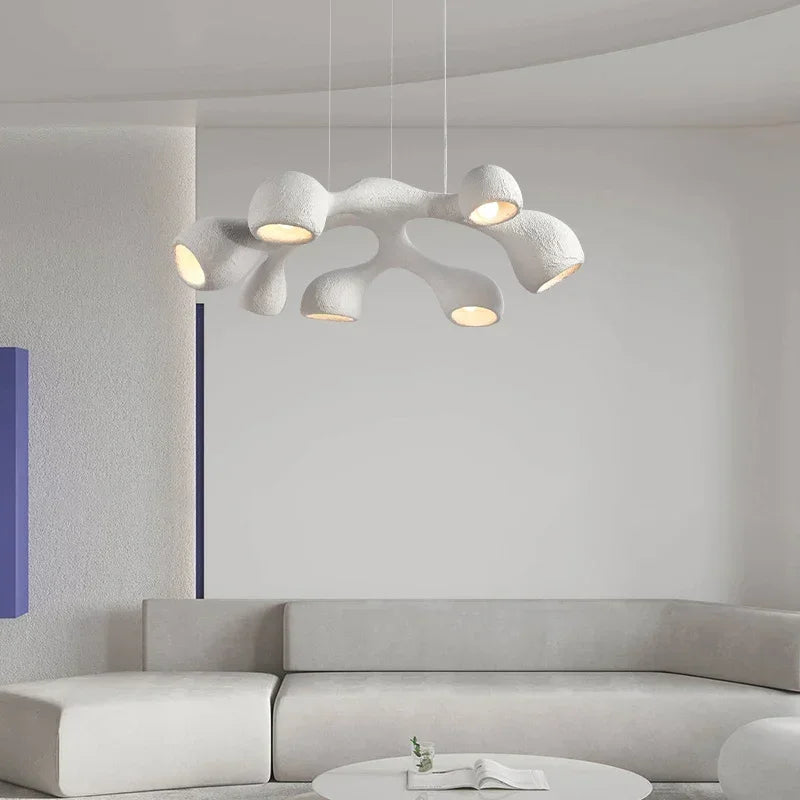 lustre de style wabi-sabi japonais led pour villa clubhouse duplex - vue 2 sur 9