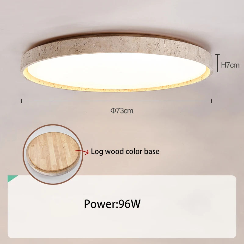Led plafonnier pierre Downlight monté en Surface rétro luminaires noyer bûche bois couleur chambre salon grande lumière - vue 11 sur 13