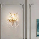 Applique murale led en cristal moderne en aluminium doré 	 art déco