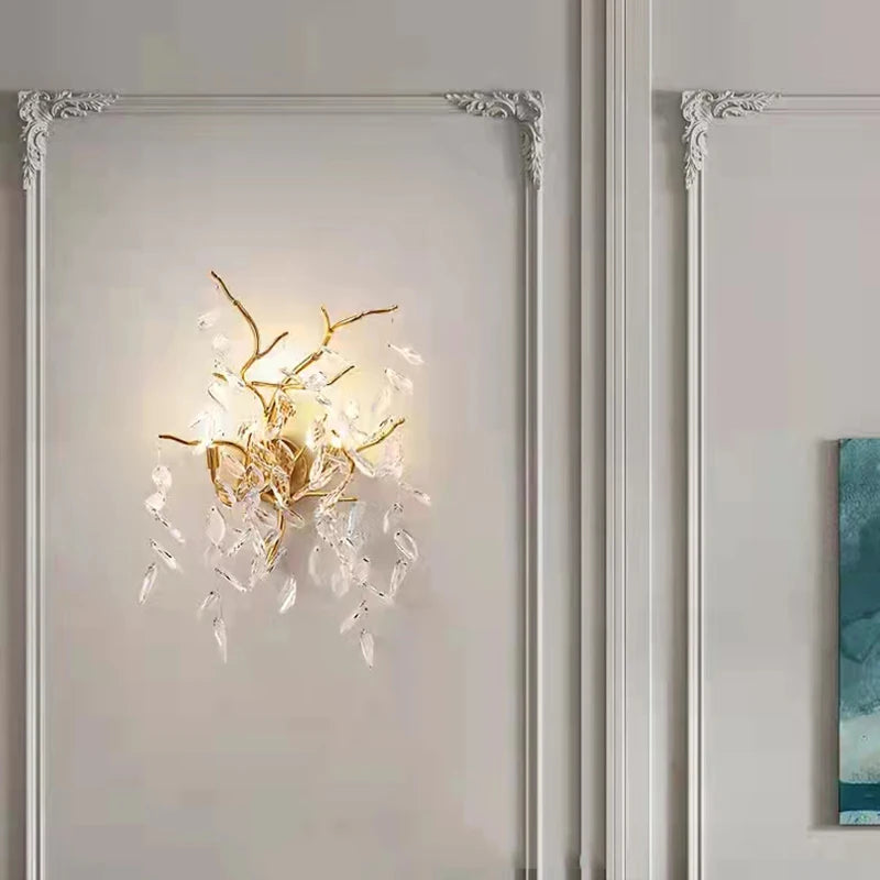 Applique murale led en cristal moderne en aluminium doré 	 art déco - vue 2 sur 21