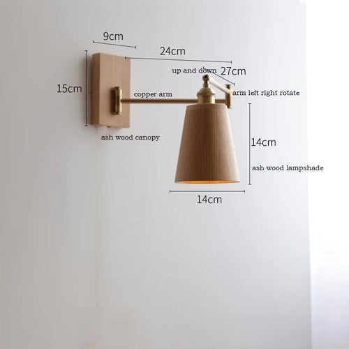Applique murale LED en bois de frêne et de noyer - vue 10 sur 23