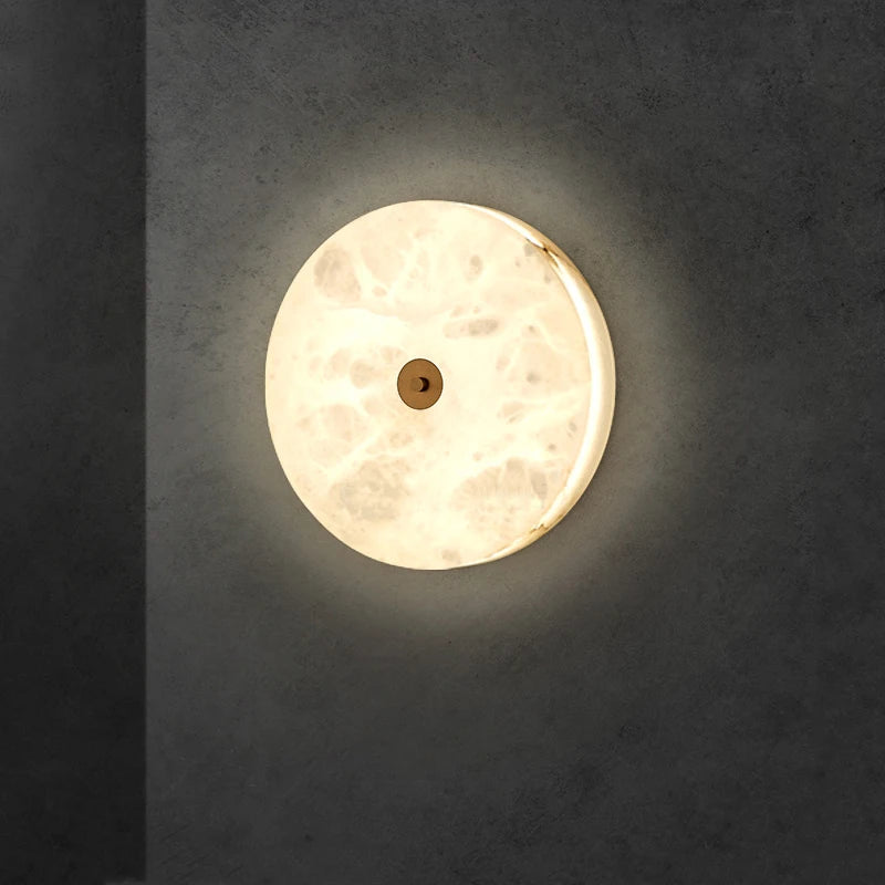 applique ronde en marbre rétro-éclairage pour hôtel - vue 2 sur 9