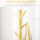 HOMCOM bamboo stand rack with 8 hooks Ø 37.8x175.6 cm Natural
