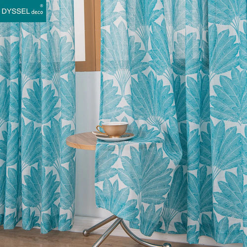 Rideau motif feuilles style moderne pour salon chambre - vue 4 sur 8