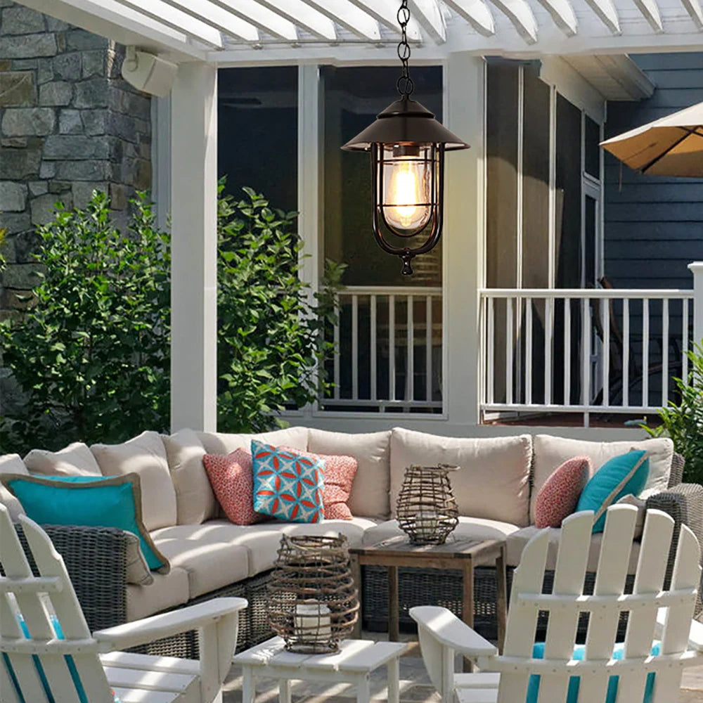 lustre extérieur rétro pour éclairage de jardin et allée - vue 4 sur 6
