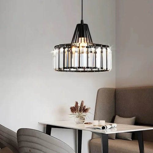 Suspension LED nordique pour cuisine île salle à manger ronde moderne lustre en fer noir zone de repos luminaires en verre E27 - vue 2 sur 12