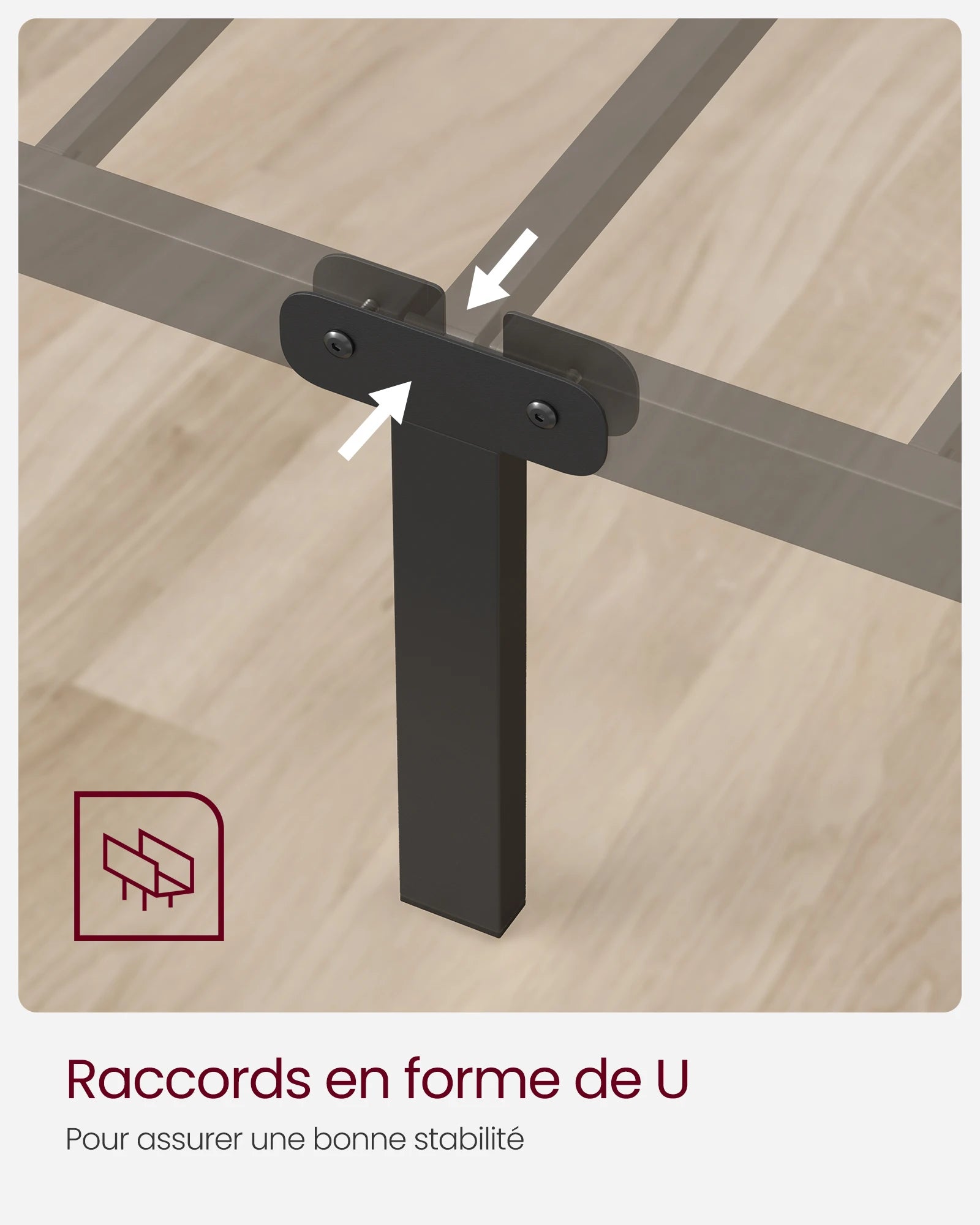 VASAGLE Single Bed Frame, Metal Bed Frame, Fits 90 x 190 cm Mattress, Easy Assembly, for Small Spaces, Guest Room