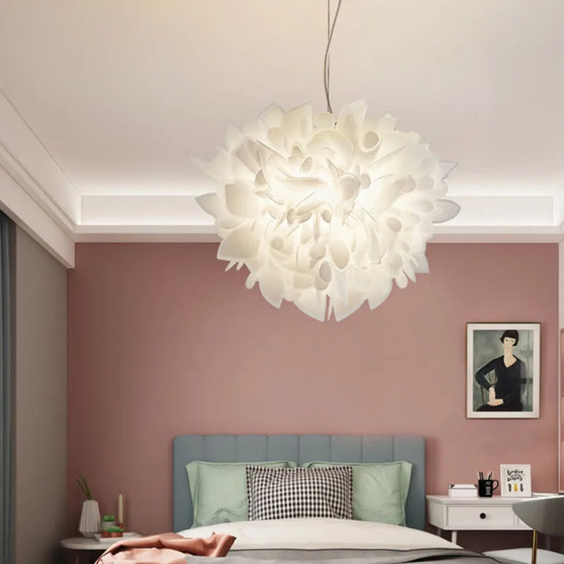 lustre led fleurs acrylique pour foyer moderne - vue 4 sur 8