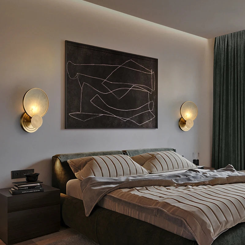 Appliques murales rondes en marbre - vue 6 sur 7