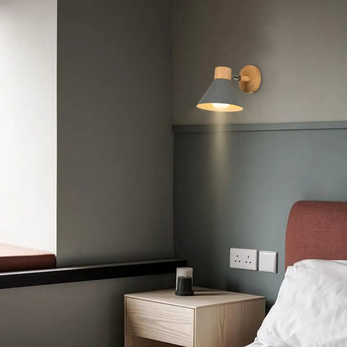 applique murale led nordique bois moderne décor maison - vue 6 sur 23