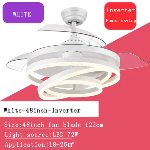 ventilateur de plafond moderne 	 avec lumières led télécommande rechargeable - vue 15 sur 15