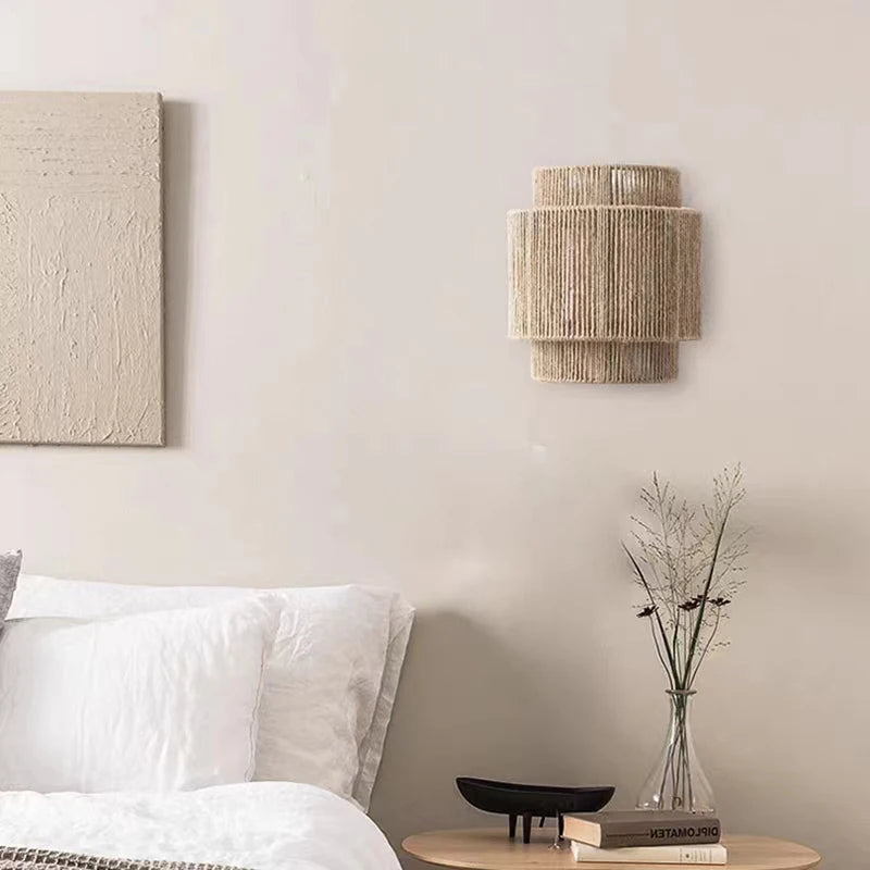 applique murale en corde de chanvre art déco créative - vue 5 sur 7