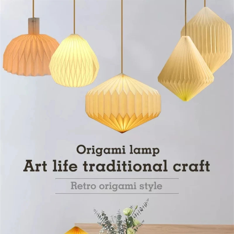 White Art Origami Lantern,Modern Waterproof Paper Lamp Shade,Simple Home Decor,Tourist Attractions Pendent Decorations,50% Off - vue 3 sur 16